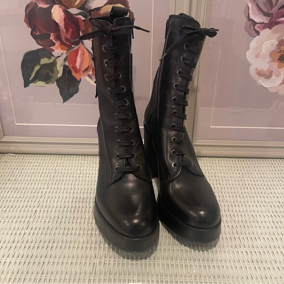 NWT Emanuele Crasto Lace Up Boots Size 9 - Picture 2 of 5